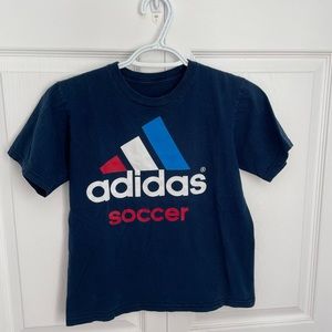 Adidas Navy, Red & White Soccer T-shirt.  Boys size Small. Great condition